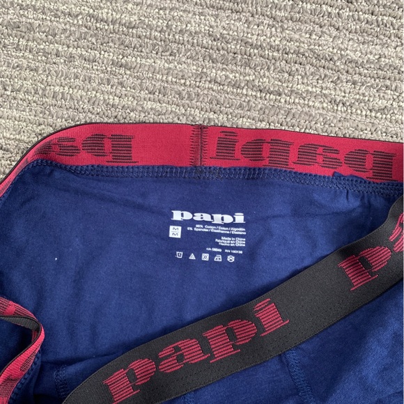 PAPI MENS BRAND NEW NAVY BLUE 95% COTTON / 5% SPANDEX BOXER BRIEF MEDIUM 32"-34" - Picture 9 of 9